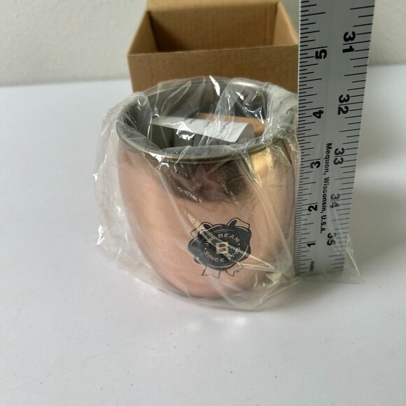 Jim Beam Moscow Mule Mug Copper Metal Cup Handle Barware Recipe NEW - Picture 10 of 13